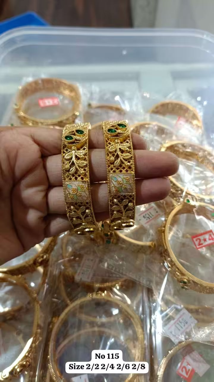 Brass High Gold Bangles 2,4 Size