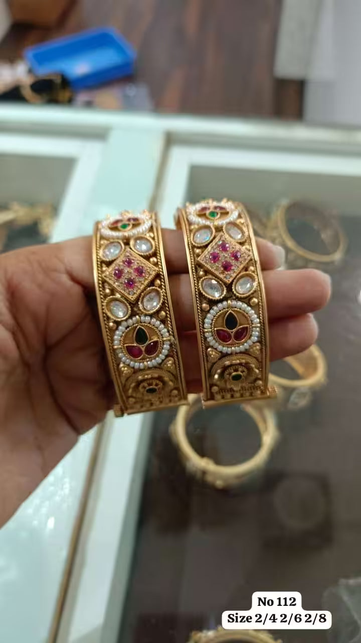 Brass High Gold Bangles 2,4 Size