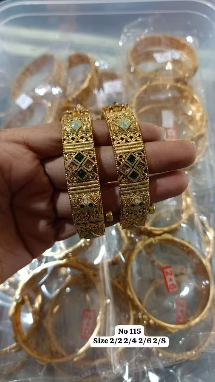 Brass High Gold Bangles 2,4 Size