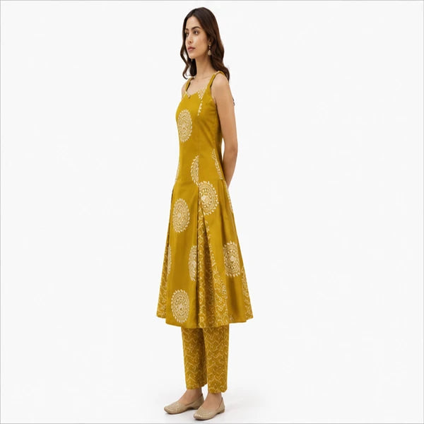 Women’s Cotton Kurti Set with Bottom – Spaghetti Style