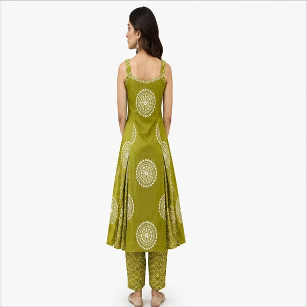 Women’s Cotton Kurti Set with Bottom – Spaghetti Style