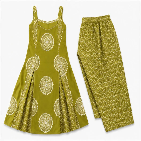 Women’s Cotton Kurti Set with Bottom – Spaghetti Style