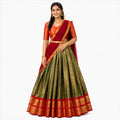 Kanchipuram Zari Weaving Traditional Lehenga Choli