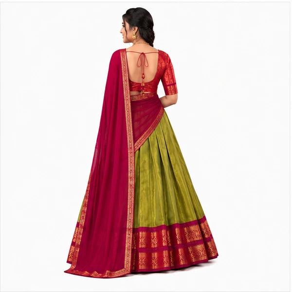 Kanchipuram Zari Weaving Traditional Lehenga Choli