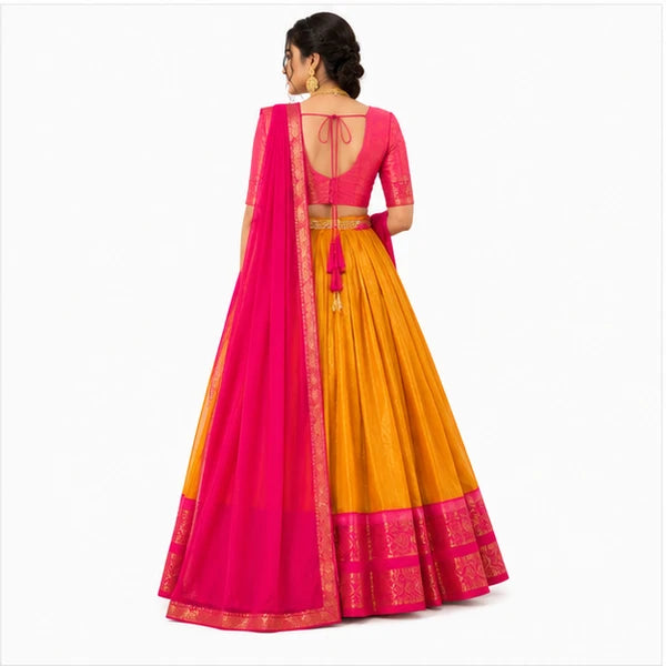 Kanchipuram Zari Weaving Traditional Lehenga Choli