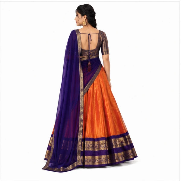 Kanchipuram Zari Weaving Traditional Lehenga Choli