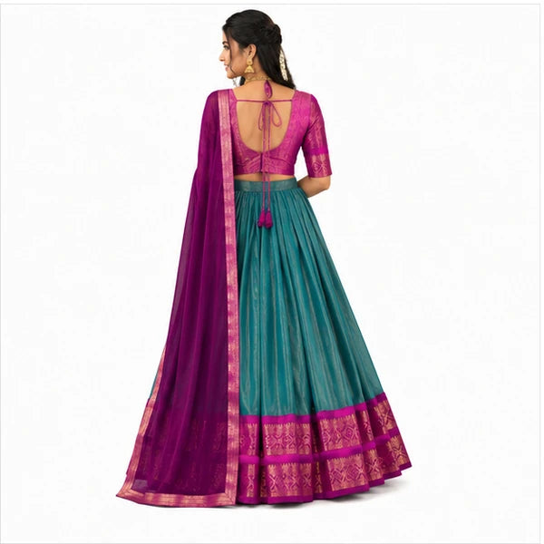 Kanchipuram Zari Weaving Traditional Lehenga Choli