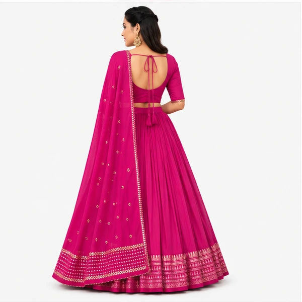 Pure Chanderi Plain Zari Worked Lehenga Choli Collection