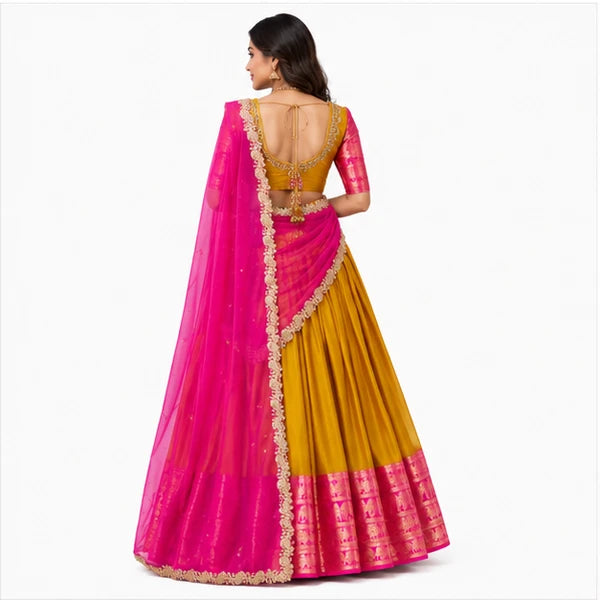 Kanchipuram Zari Weaving Traditional Lehenga Choli