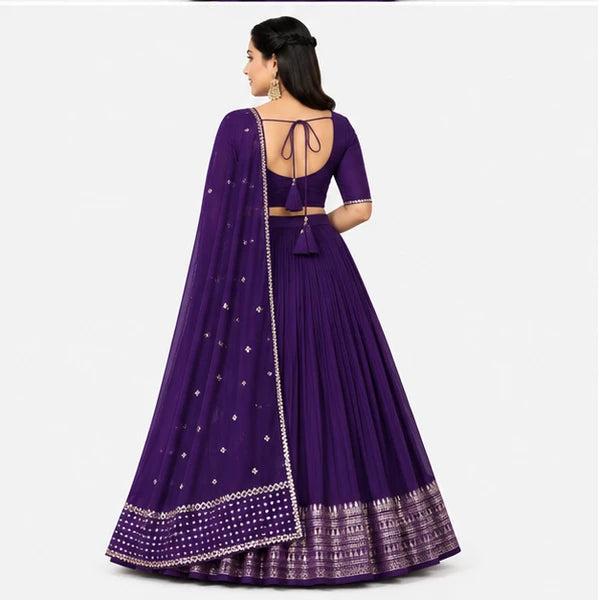 Pure Chanderi Plain Zari Worked Lehenga Choli Collection