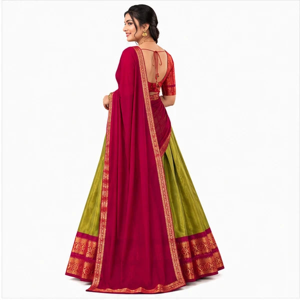 Kanchipuram Zari Weaving Traditional Lehenga Choli