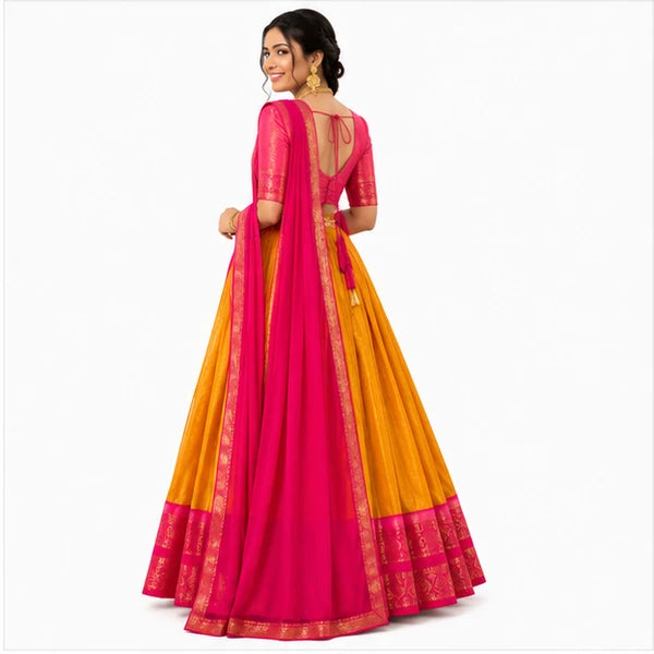 Kanchipuram Zari Weaving Traditional Lehenga Choli