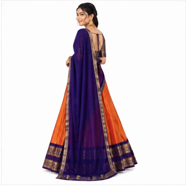 Kanchipuram Zari Weaving Traditional Lehenga Choli