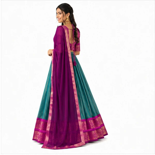 Kanchipuram Zari Weaving Traditional Lehenga Choli
