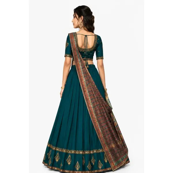 Vichitra Silk Thread Embroidered Lehenga Choli Collection