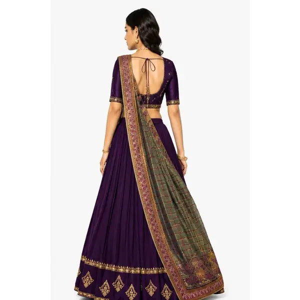 Vichitra Silk Thread Embroidered Lehenga Choli Collection