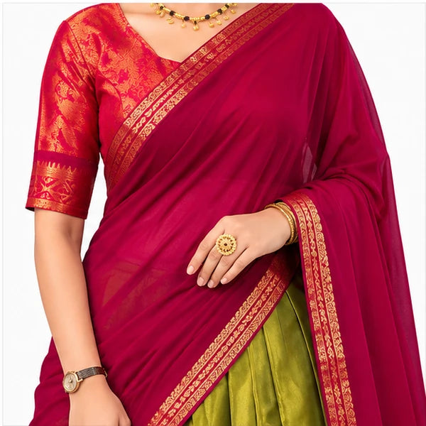 Kanchipuram Zari Weaving Traditional Lehenga Choli