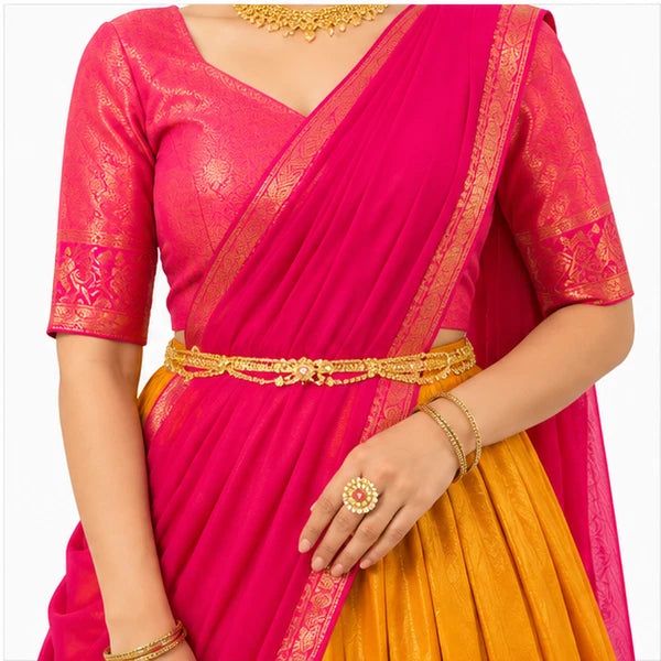 Kanchipuram Zari Weaving Traditional Lehenga Choli