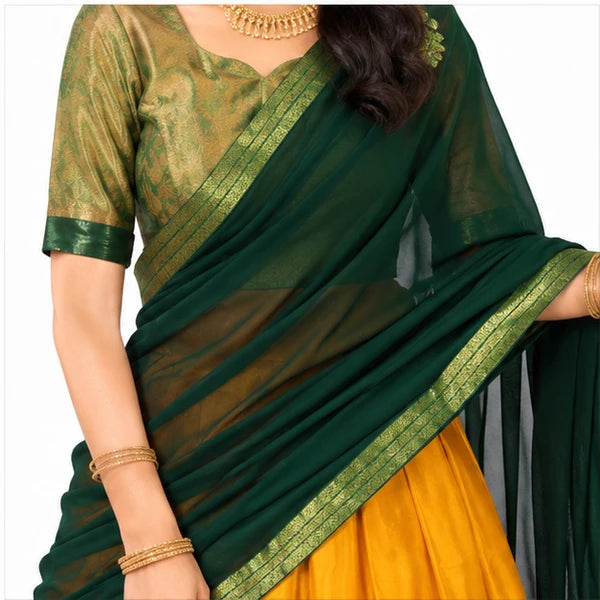 Kanchipuram Zari Weaving Traditional Lehenga Choli
