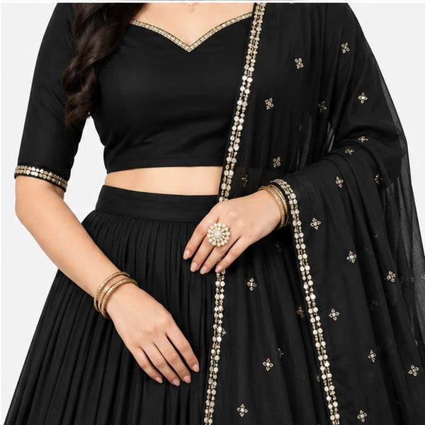 Pure Chanderi Plain Zari Worked Lehenga Choli Collection