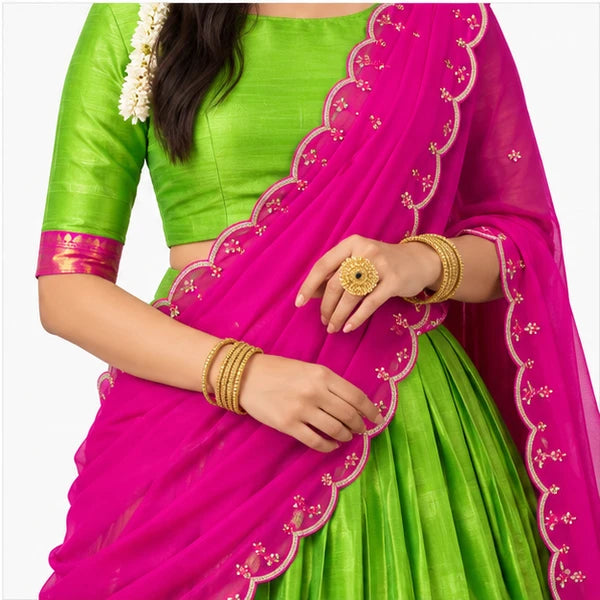 Poly Cotton Zari Weaving Traditional Lehenga Choli Collection
