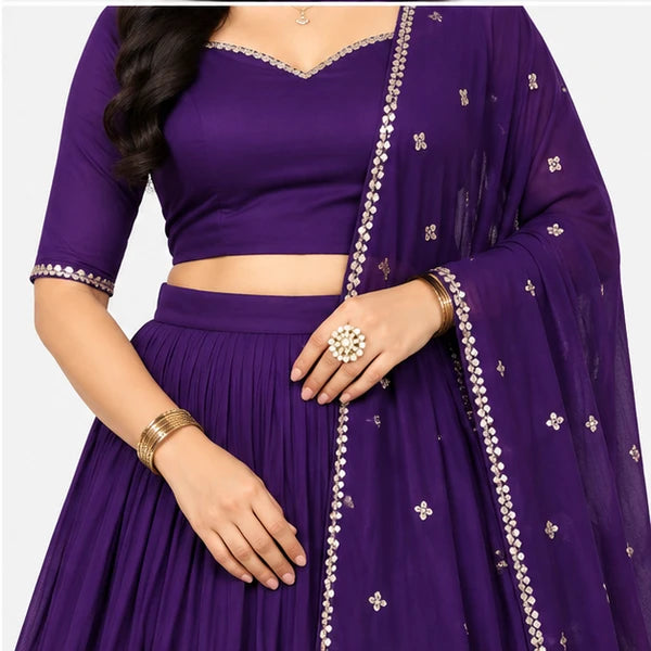 Pure Chanderi Plain Zari Worked Lehenga Choli Collection