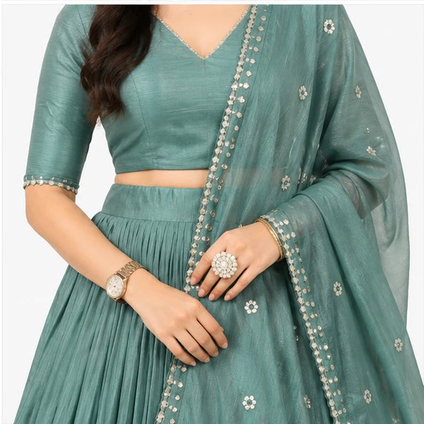 Pure Chanderi Plain Zari Worked Lehenga Choli Collection