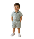 Baby Boys Two Piece Buttoned Shirt & Shorts Set