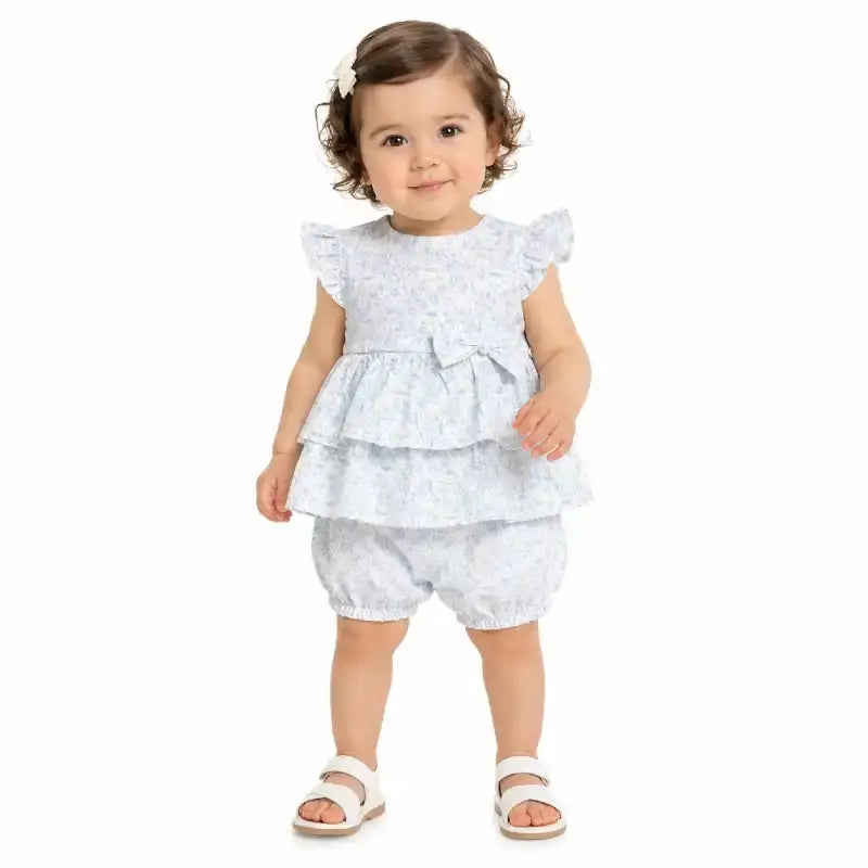 Baby Girls 2pc Floral Layered Dress & Bloomers Set