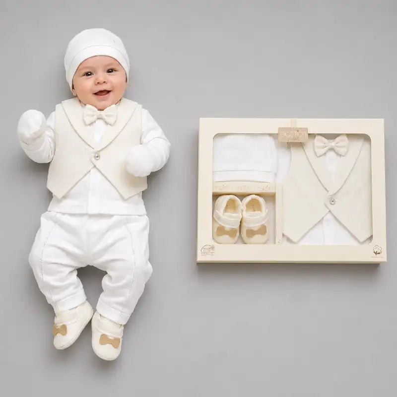 Baby Boys 7pc Gift Set with Shoes, Mittens & Hat