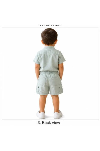 Baby Boys Two Piece Buttoned Shirt & Shorts Set