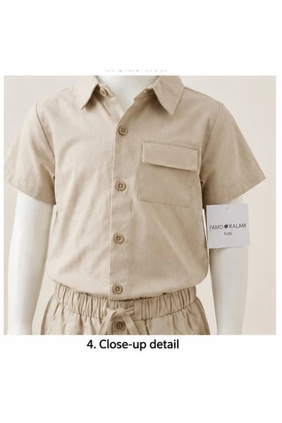 Baby Boys Two Piece Buttoned Shirt & Shorts Set