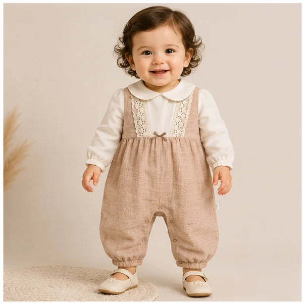 Baby Girls Lace Cotton Spanish Romper