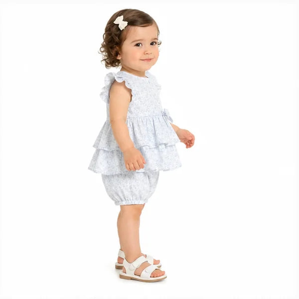 Baby Girls 2pc Floral Layered Dress & Bloomers Set