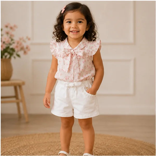 Baby Girls Floral Print Bow Play Suit