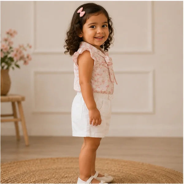 Baby Girls Floral Print Bow Play Suit