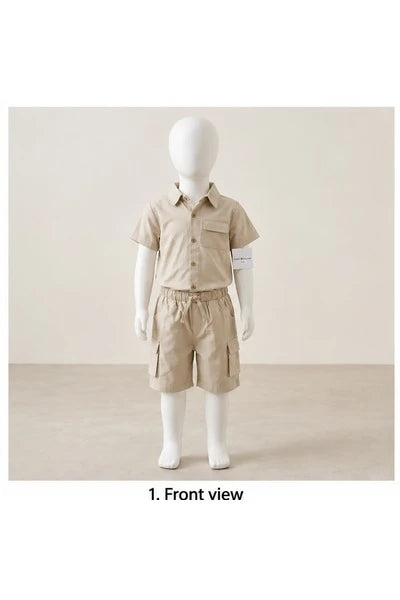 Baby Boys Two Piece Buttoned Shirt & Shorts Set