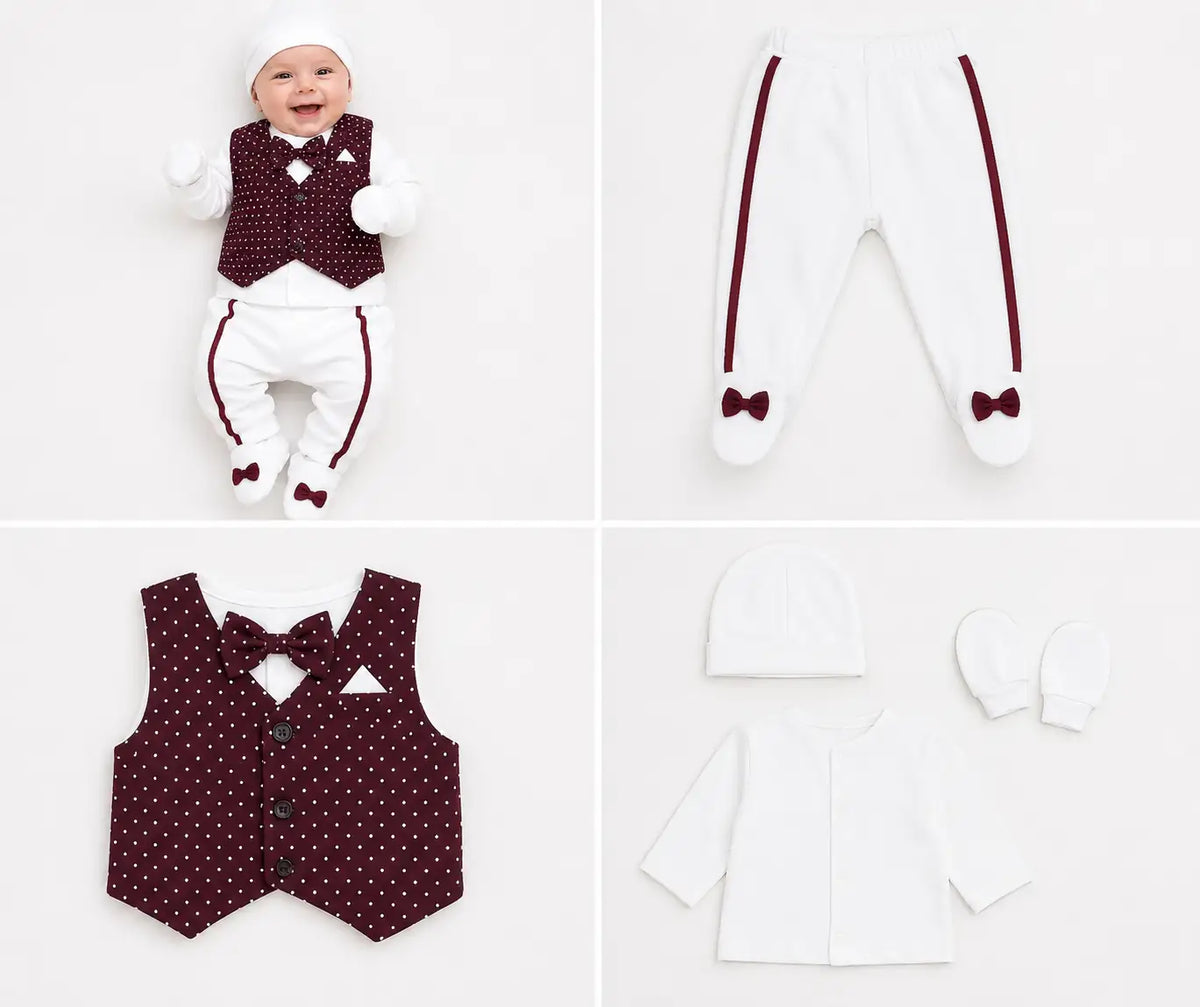 Baby Boys 7pc Gift Set with Shoes, Mittens & Hat
