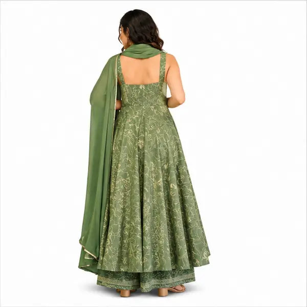 Women’s Muslin Kurta Set with Bottom & Dupatta – Digital Print (Copy)