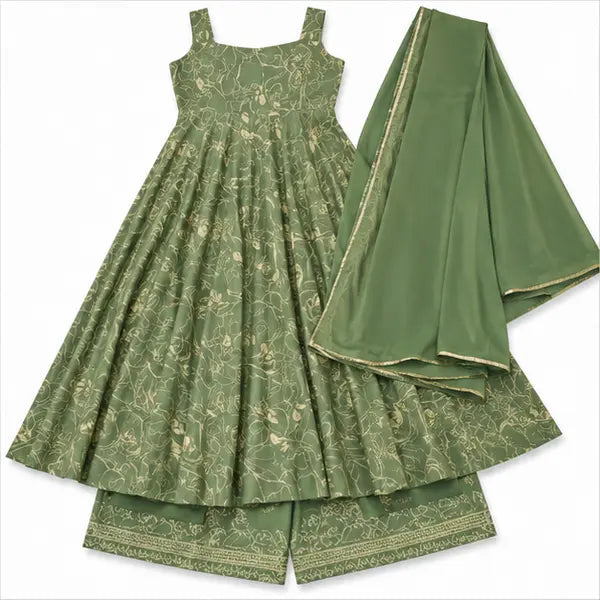 Women’s Muslin Kurta Set with Bottom & Dupatta – Digital Print (Copy)
