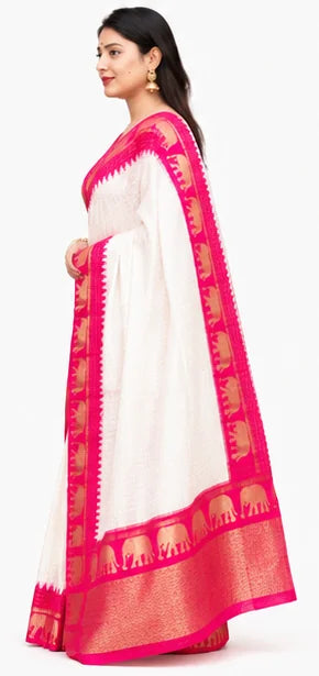 Indian Lichi Silk Saree for Women – Jacquard Work Saree
