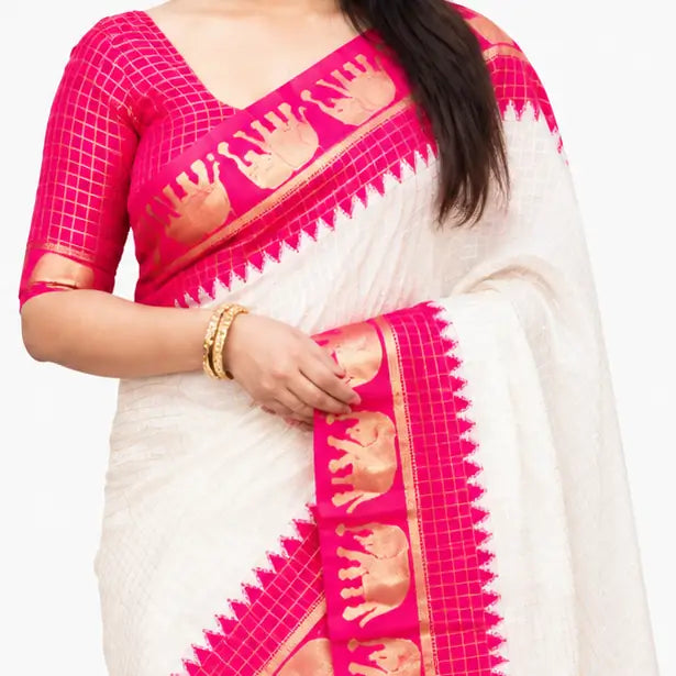 Indian Lichi Silk Saree for Women – Jacquard Work Saree