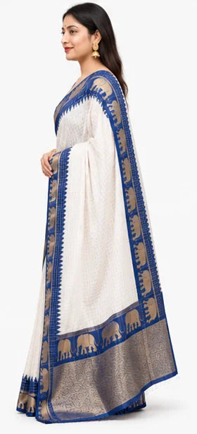 Indian Lichi Silk Saree for Women – Jacquard Work Saree