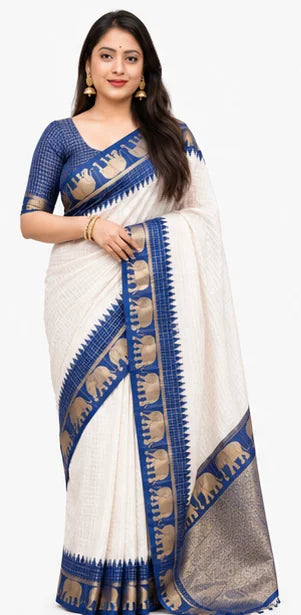 Indian Lichi Silk Saree for Women – Jacquard Work Saree