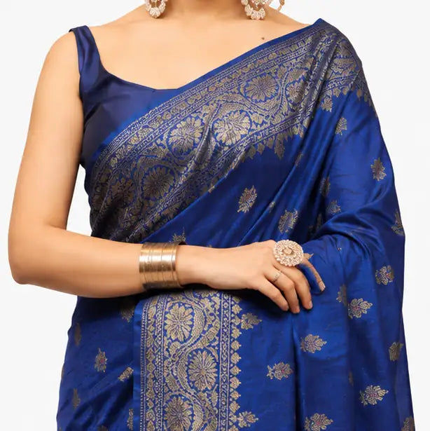 Indian Silk Saree for Women – Soft Lichi Silk Jacquard Saree