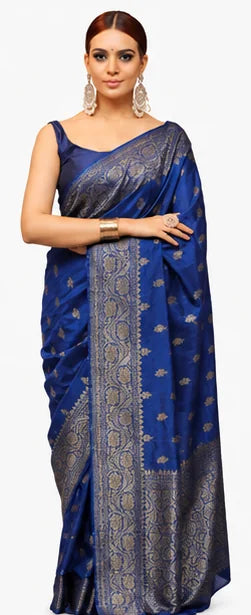 Indian Silk Saree for Women – Soft Lichi Silk Jacquard Saree