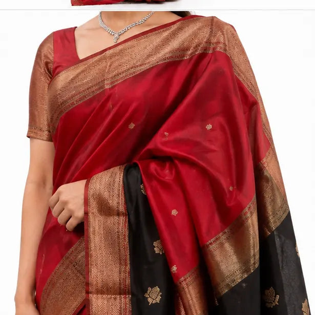 Indian Silk Saree for Women – Soft Lichi Silk Jacquard Saree