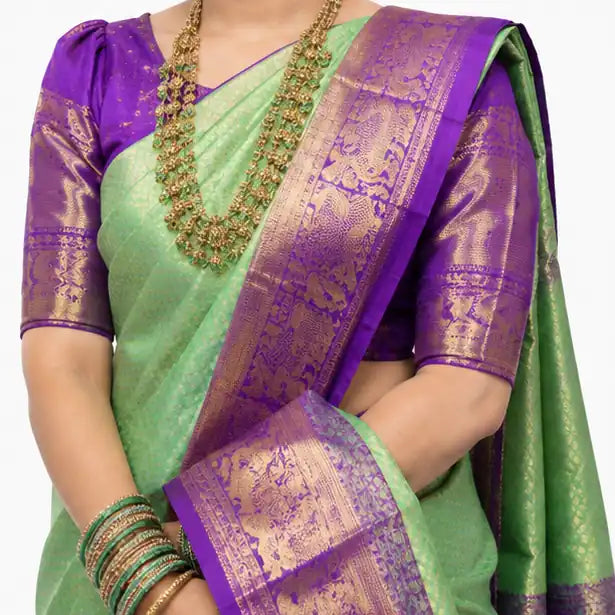 Indian Silk Saree for Women – Soft Lichi Silk Jacquard Saree