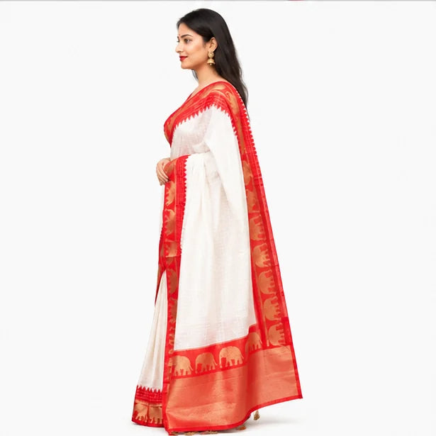 Indian Lichi Silk Saree for Women – Jacquard Work Saree