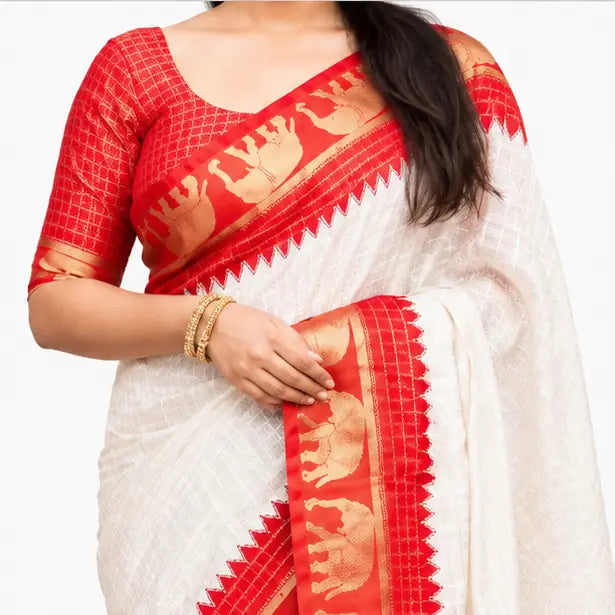 Indian Lichi Silk Saree for Women – Jacquard Work Saree